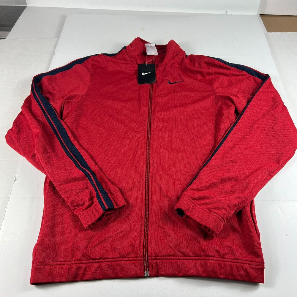 Nike Sweatshirt Adult Medium Red & Blue Embroidered Full Zip Track Jacket